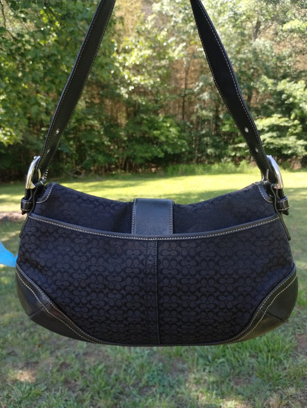 Coach Vintage Soho Buckle Flap Signature Monogram Shoulder Bag #6808 - Picture 4 of 15